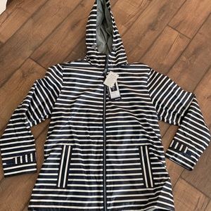 Charles River Navy and White Rain Jacket